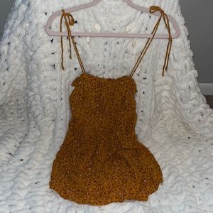 Aeropostale-Floral mustard yellow top